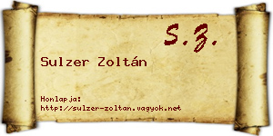 Sulzer Zoltán névjegykártya
