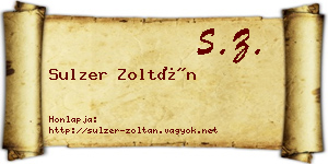 Sulzer Zoltán névjegykártya
